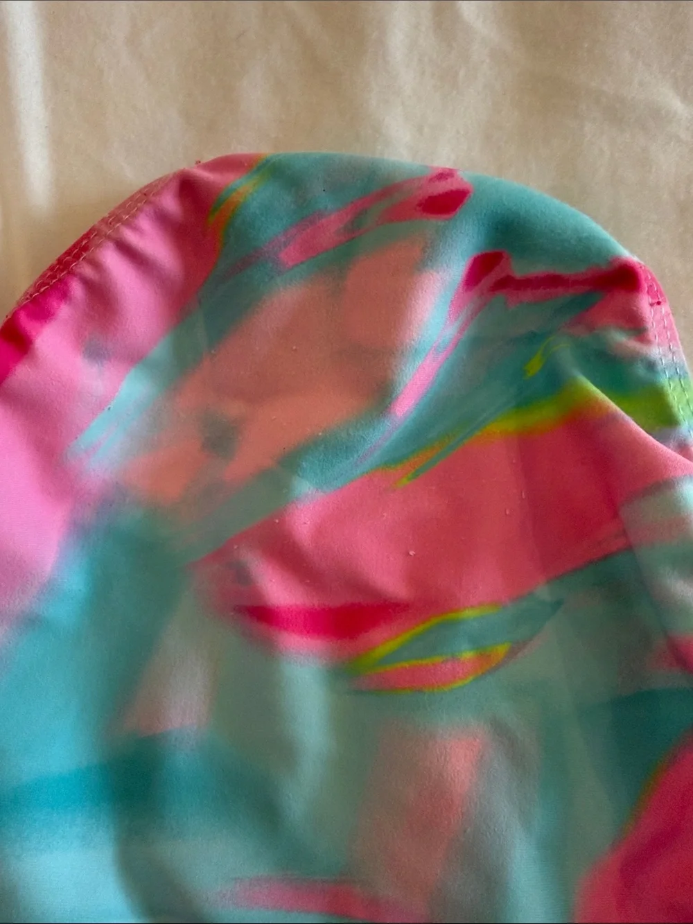 Girls gymnastics leotard in Aqua & Pink Tie-Dye